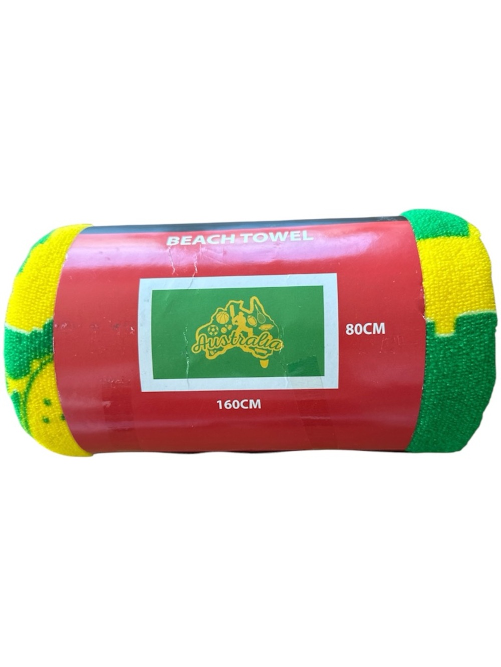 Australia Map Green & Gold Aussie Beach Towel